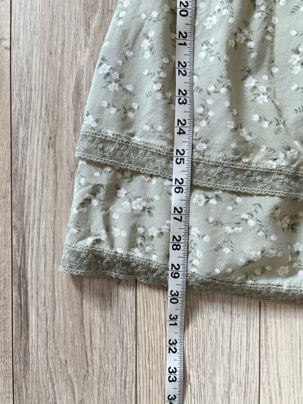 Hollister Sage Green Ditsy Floral Double Tier Corset Mini Dress Womens Medium - Picture 11 of 13